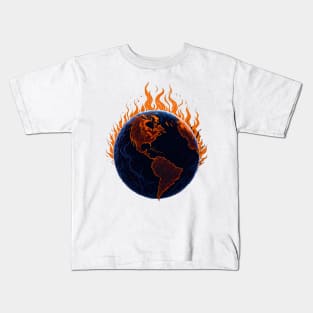 Planet Earth on Fire America Edition Kids T-Shirt